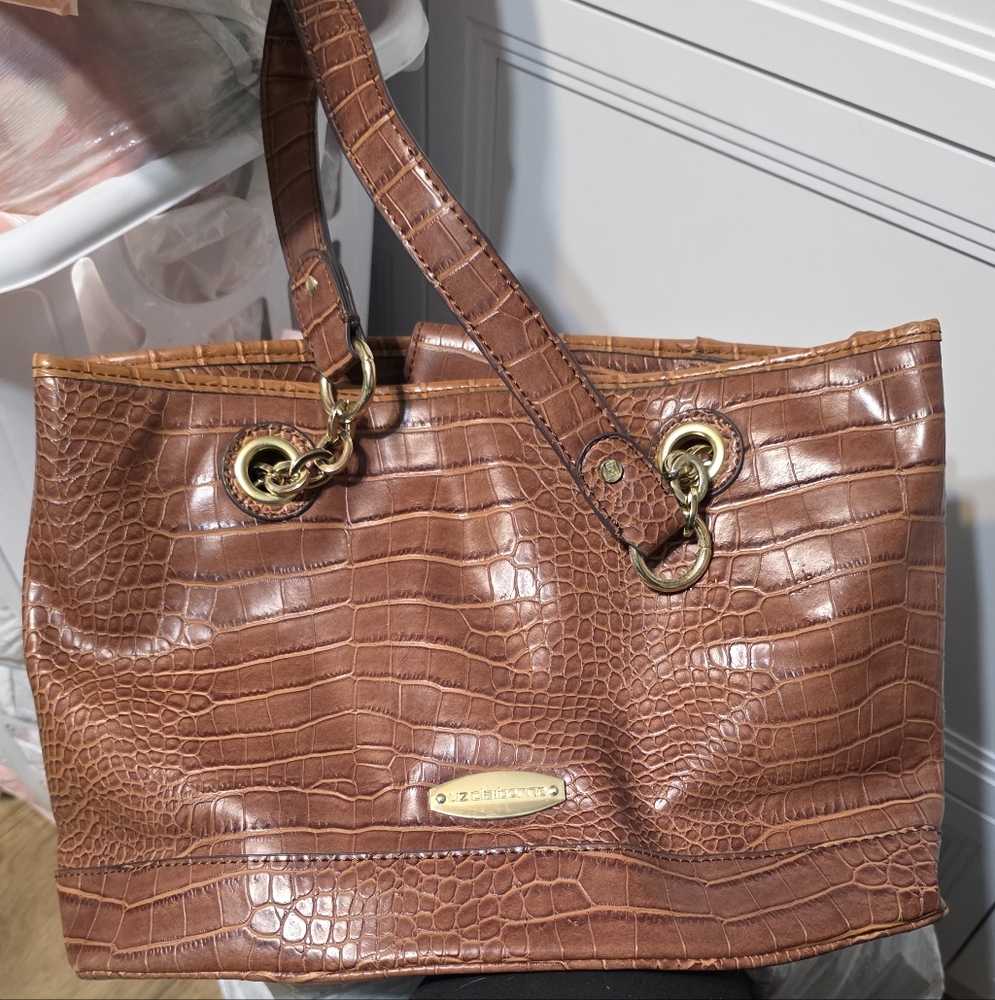 Liz Claiborne Brown Crocodile Embossed Women's Bag